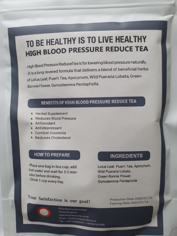 14 Day High Blood Pressure & Cholesterol Reduce Tea - Image 2