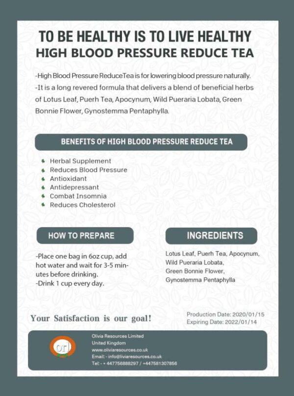 14 Day High Blood Pressure & Cholesterol Reduce Tea - Image 4