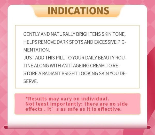 SKIN WHITENING & DARK SPOTS TREATMENT 600mg x 60tablets - Image 5