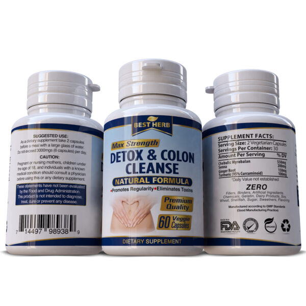 Colon Detox Cleanse Weight Loss Slimming Fat Burner Pills - Image 2