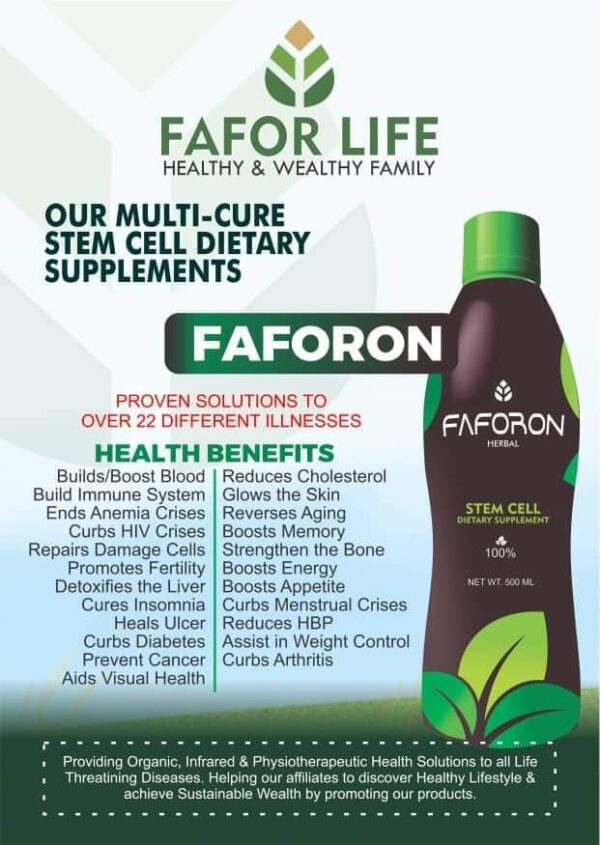 FAFORON- Herbal Multi -Cure Stem Cell Dietary Supplements And Immune Blood Builder Booster - 540ml - Image 2