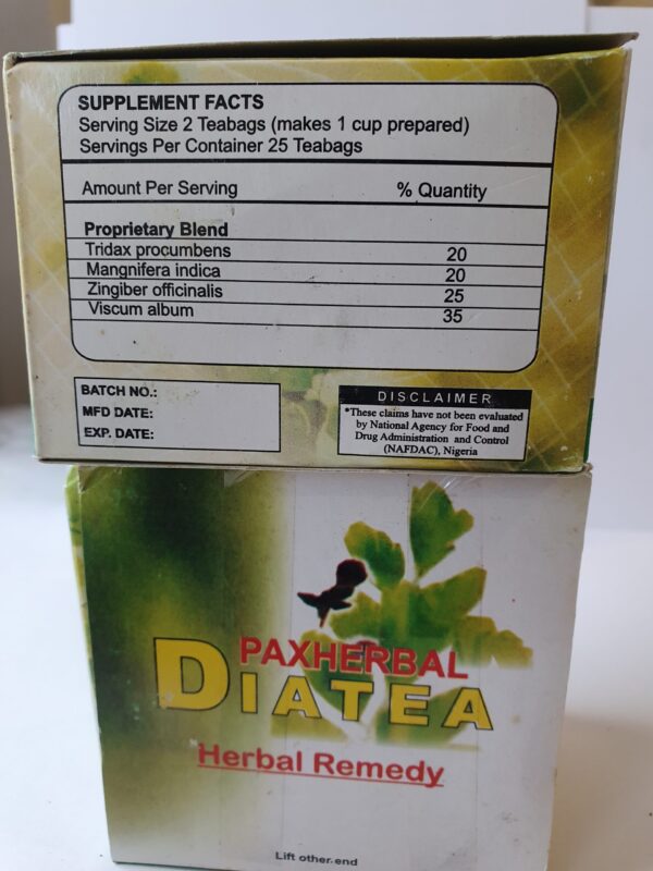 Paxherbal Diatea for Diabetes & High Cholesterol (2.2g x 25 Tea Bags) - Image 5