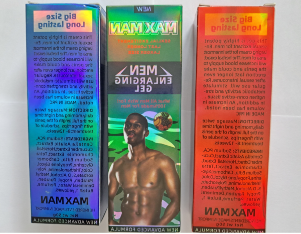 MAXMAN EN-LARGING GEL 100% Herbal Delay Cream for Men. - Image 3
